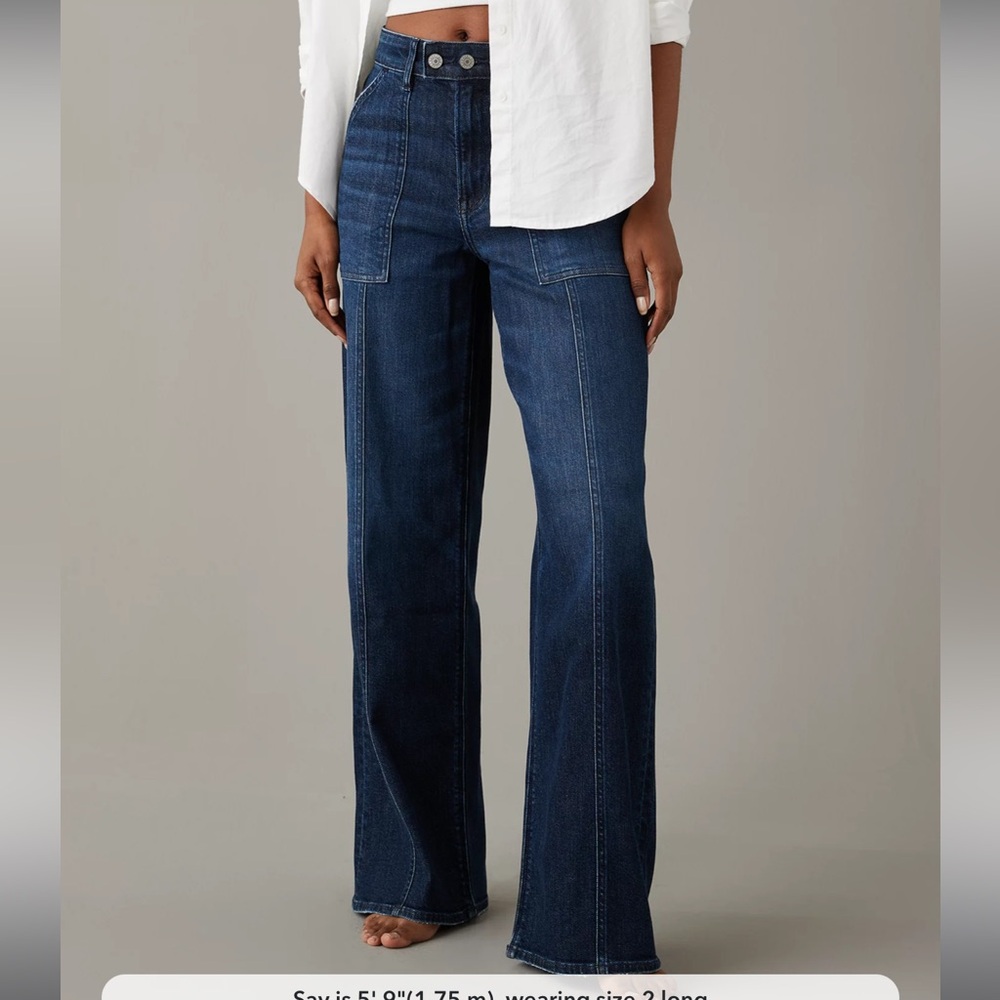 AE Dreamy Drape High-Waisted Wide-Leg Trouser
